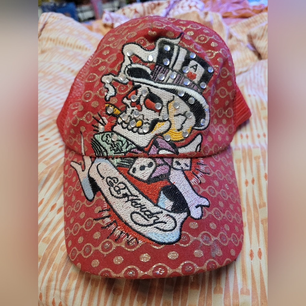 Ed Hardy Vibrant Red Mesh Hat